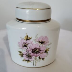 Limoges France Handpainted Ginger Jar Vintage